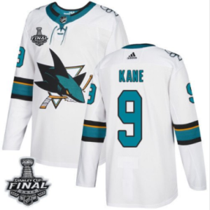 Sharks #9 Evander Kane Weiß 2019 Stanley Cup Final Stitched